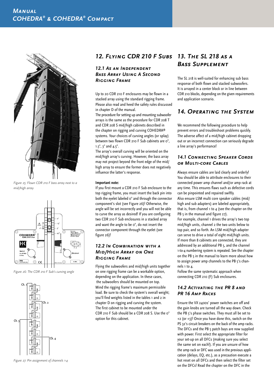 Manual cohedra, Cohedra, Compact | Flying cdr 210 f subs, The sl 218 as a bass supplement, Operating the system | HK Audio CDR 210 F User Manual | Page 34 / 105