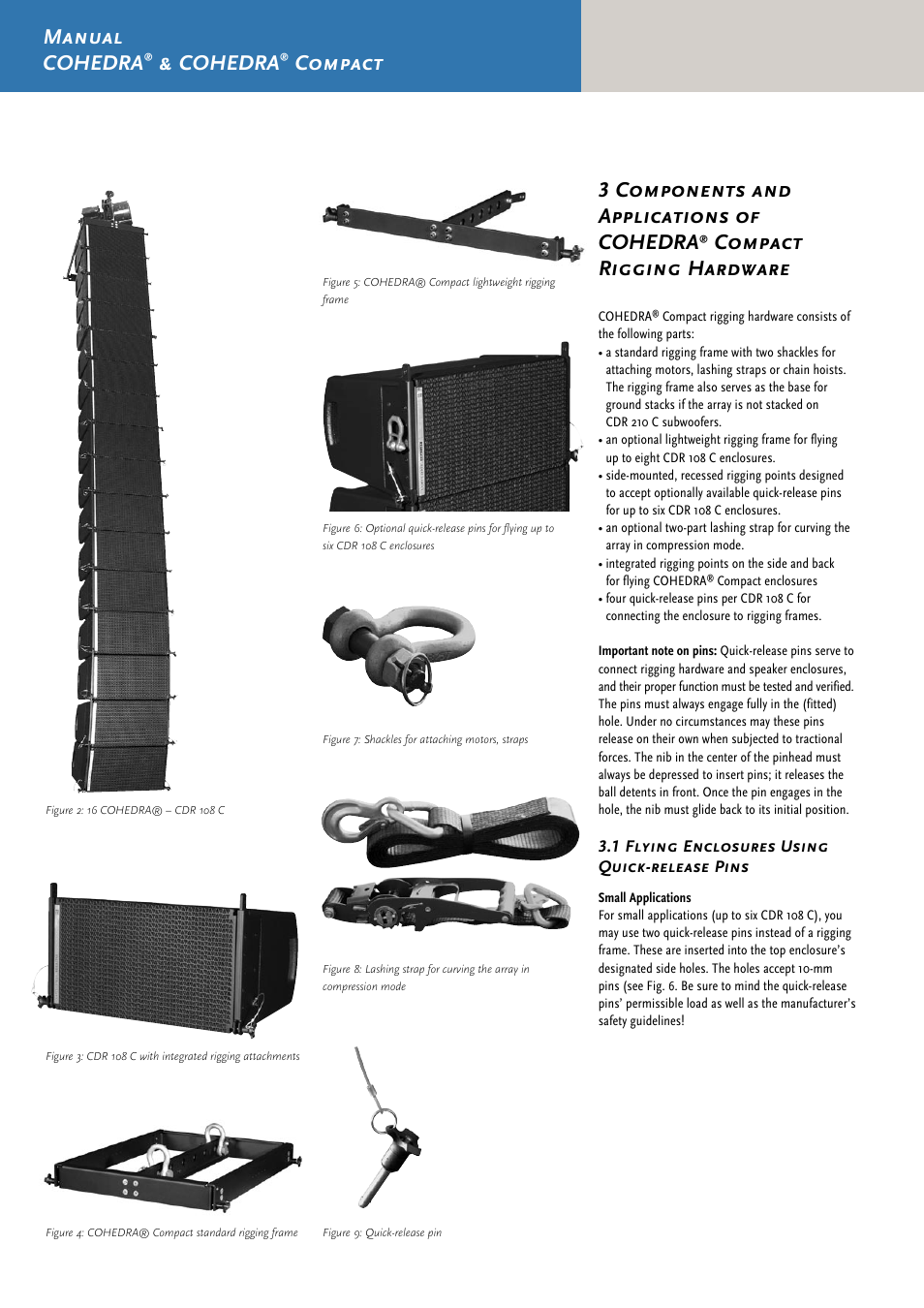 Manual cohedra, Cohedra, Compact | 3 components and applications of cohedra, Compact rigging hardware | HK Audio CDR 210 F User Manual | Page 40 / 105