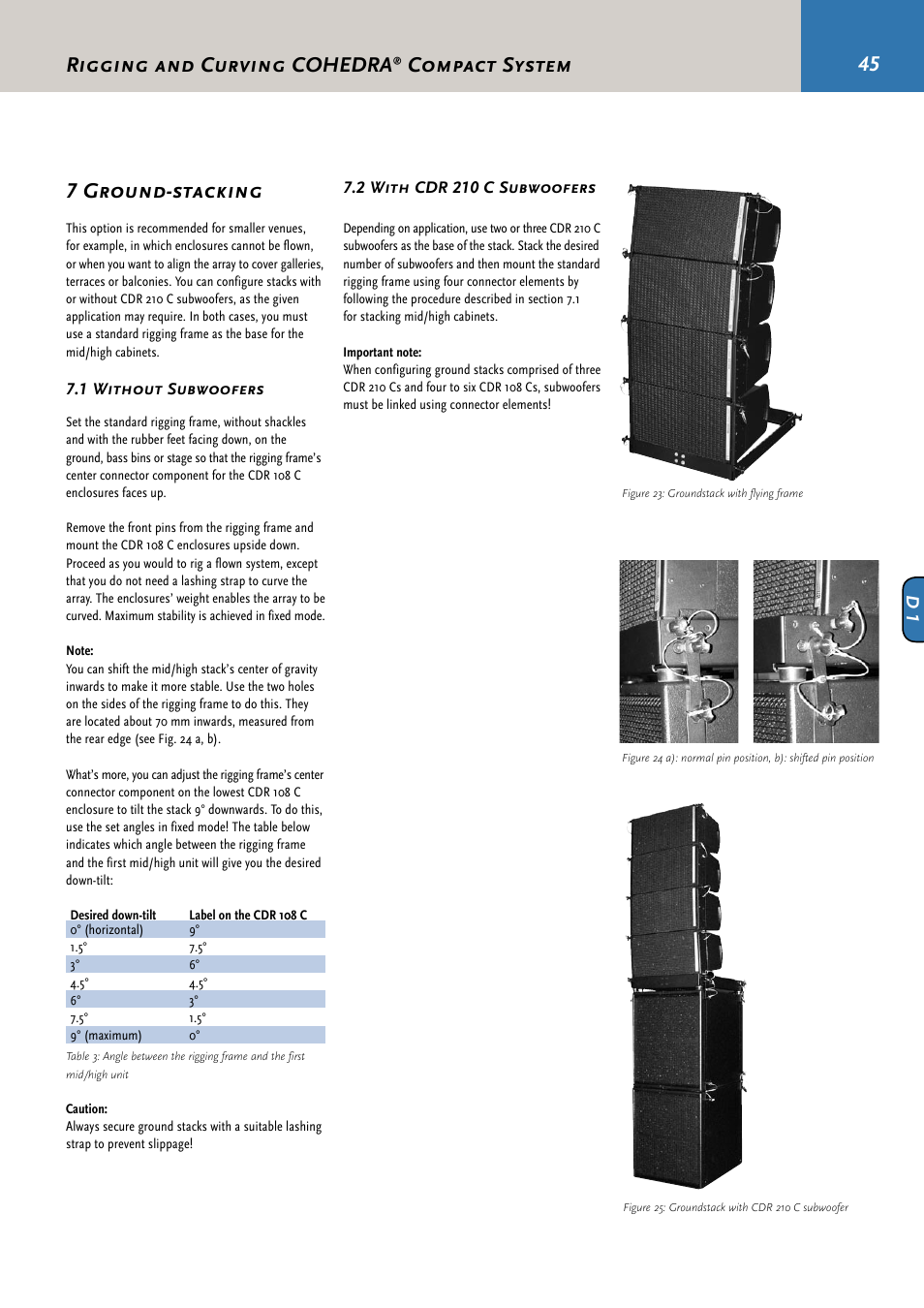 7 ground-stacking, Rigging and curving cohedra, Compact system | HK Audio CDR 210 F User Manual | Page 45 / 105