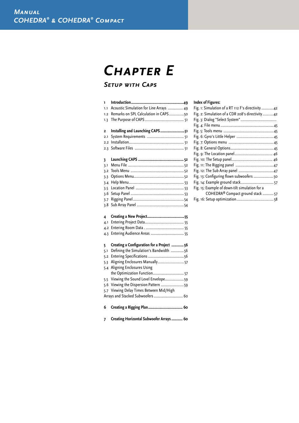 Chapter e, Manual cohedra, Cohedra | Compact, Setup with caps | HK Audio CDR 210 F User Manual | Page 48 / 105