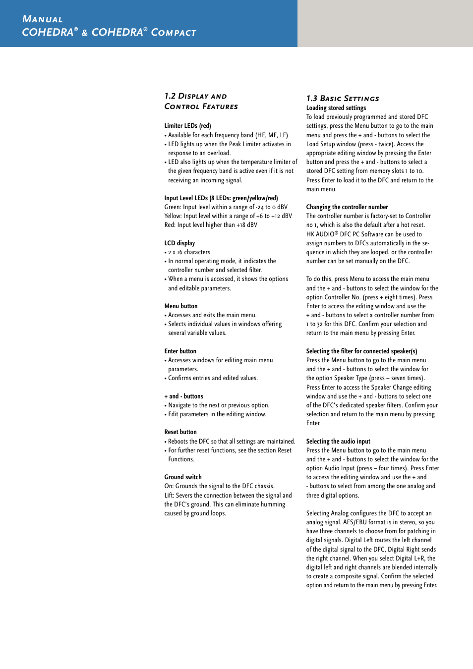 Manual cohedra, Cohedra, Compact | HK Audio CDR 210 F User Manual | Page 66 / 105