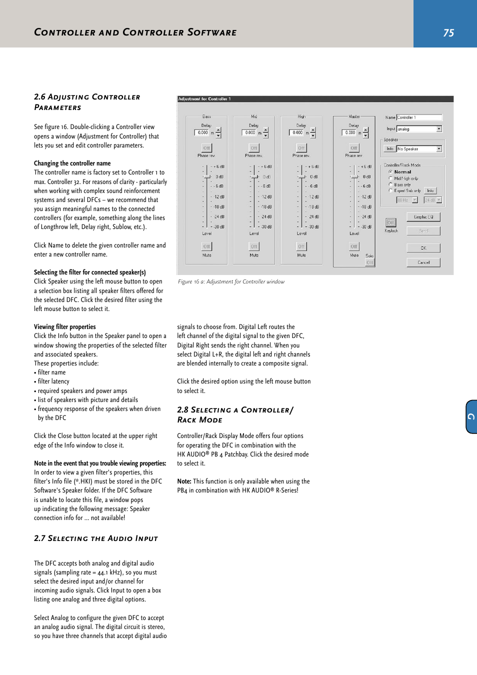 Controller and controller software | HK Audio CDR 210 F User Manual | Page 75 / 105