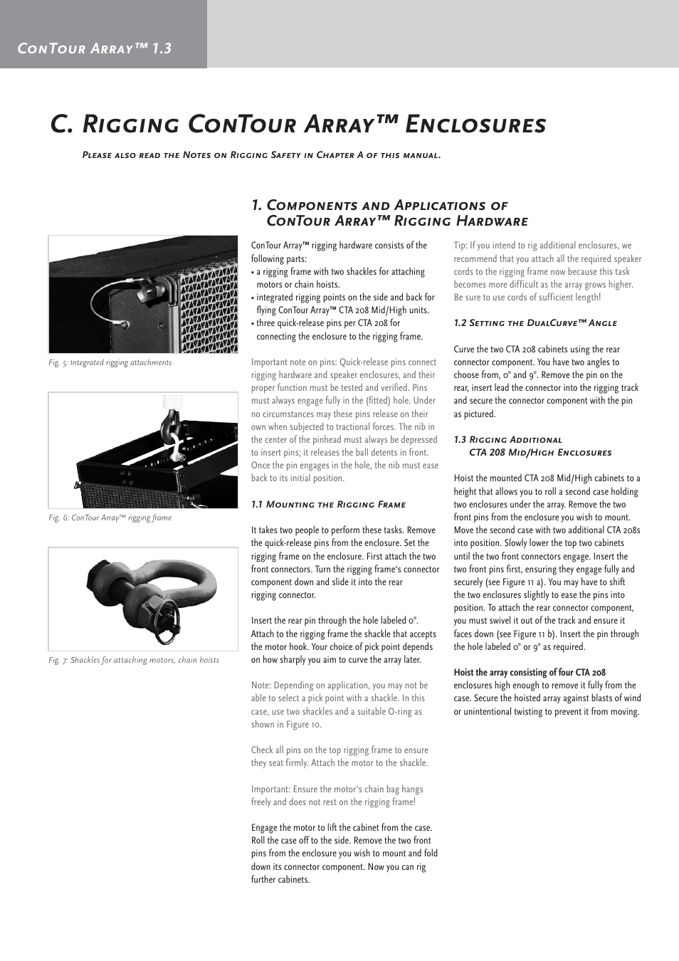 C. rigging contour array™ enclosures, Contour array™ 1.3 | HK Audio CTA 208 Mid/High User Manual | Page 12 / 52