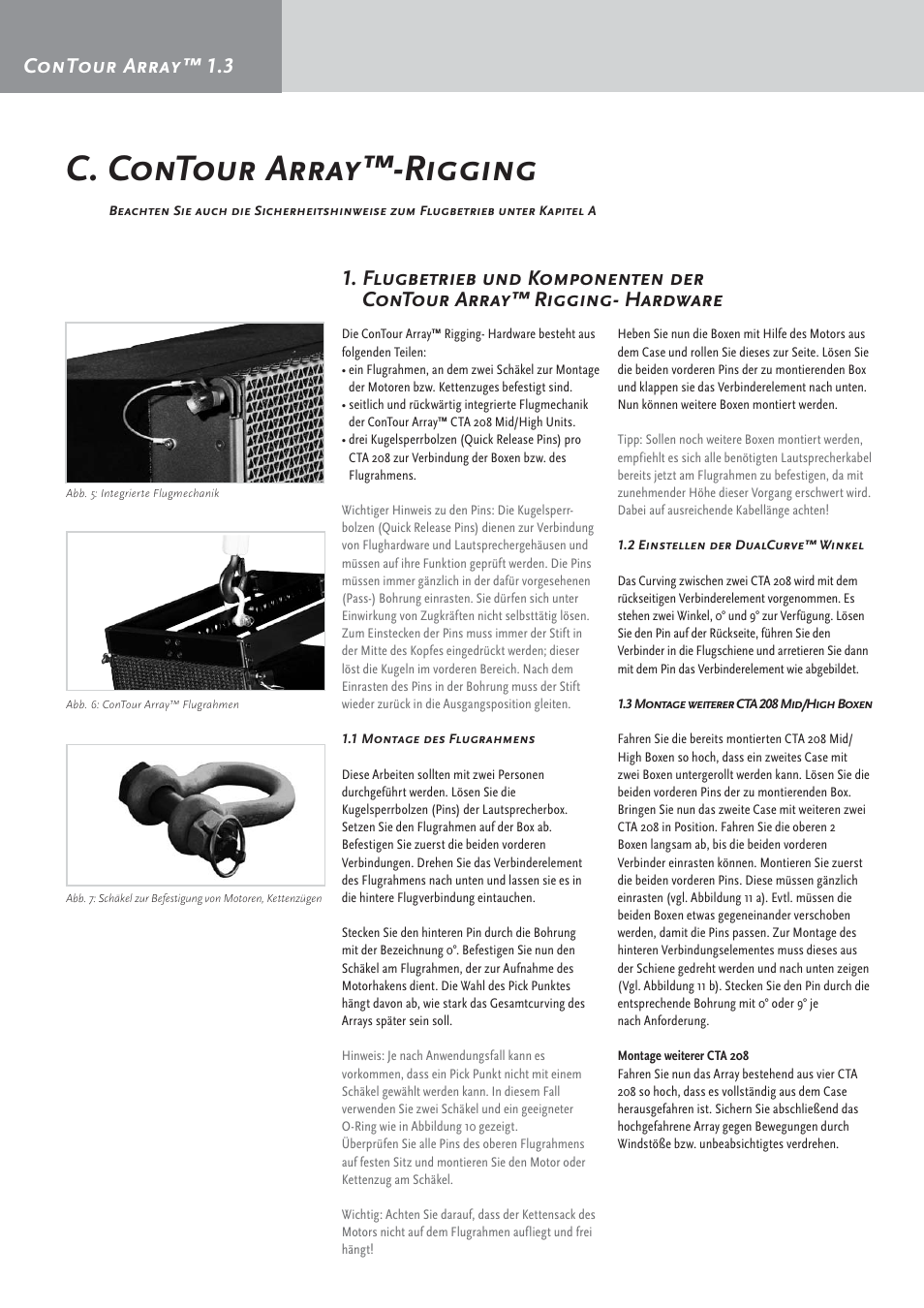 C. contour array™-rigging, Contour array™ 1.3 | HK Audio CTA 208 Mid/High User Manual | Page 28 / 52