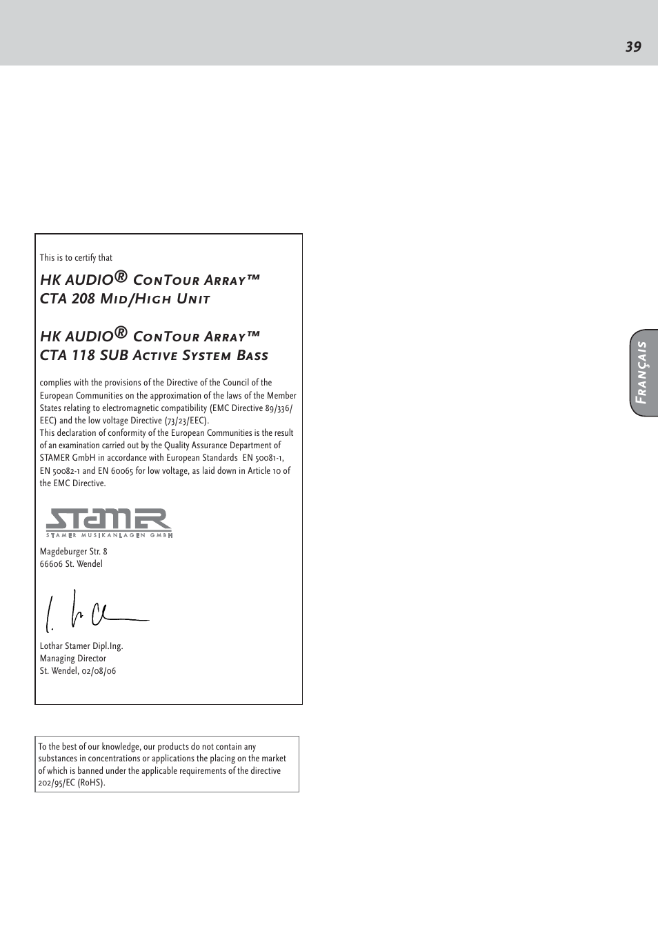 HK Audio CTA 208 Mid/High User Manual | Page 39 / 52