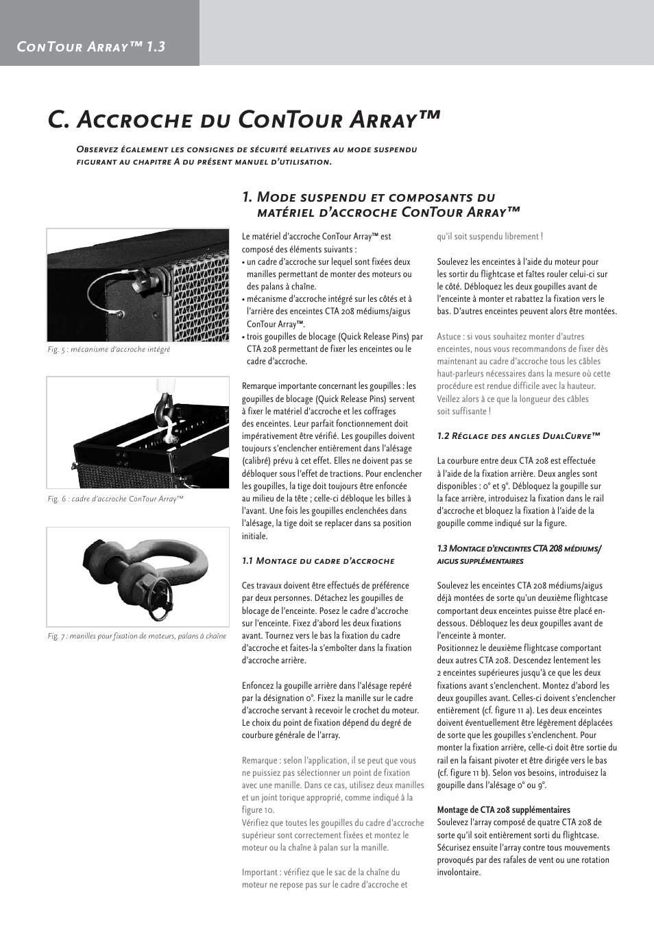 C. accroche du contour array, Contour array™ 1.3 | HK Audio CTA 208 Mid/High User Manual | Page 44 / 52