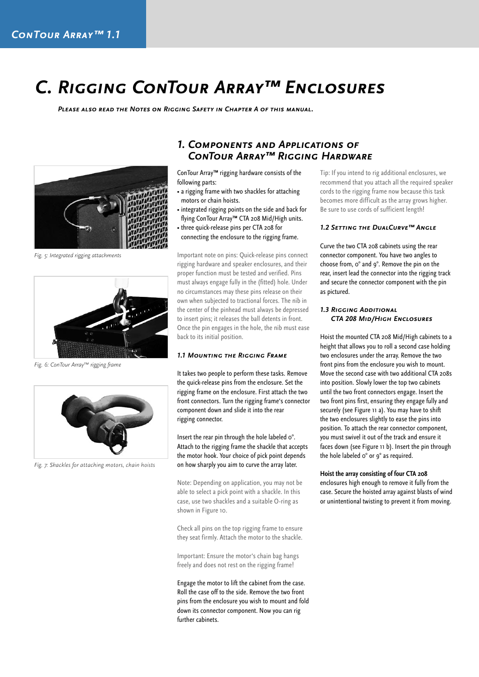 C. rigging contour array™ enclosures, Contour array™ 1.1 | HK Audio CTA 118 Sub User Manual | Page 12 / 52