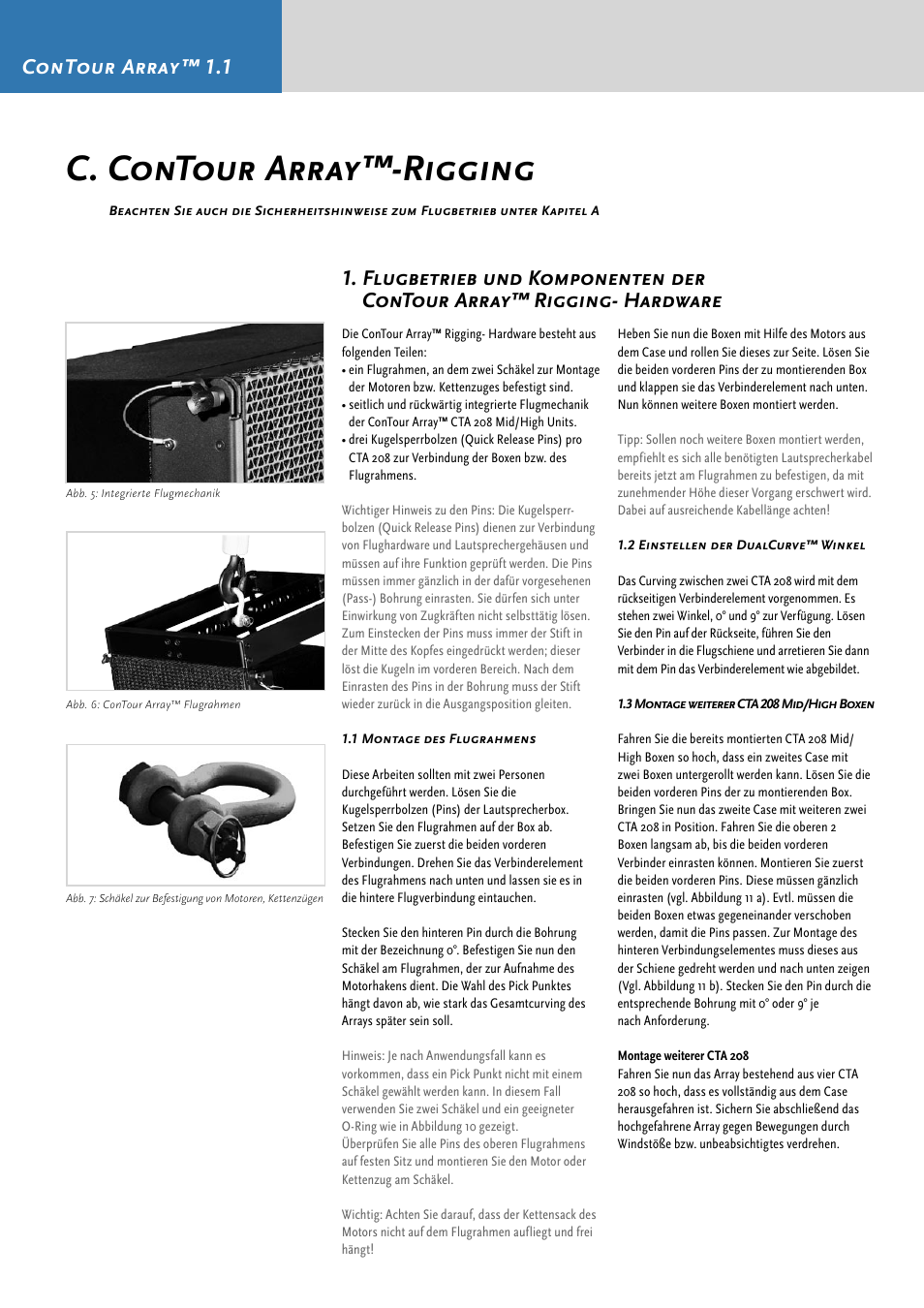 C. contour array™-rigging, Contour array™ 1.1 | HK Audio CTA 118 Sub User Manual | Page 28 / 52