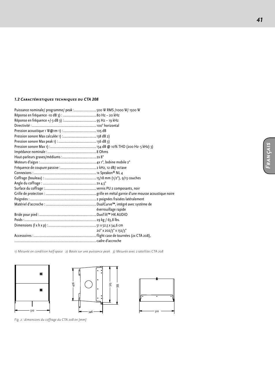 Fr an ça is | HK Audio CTA 118 Sub User Manual | Page 41 / 52