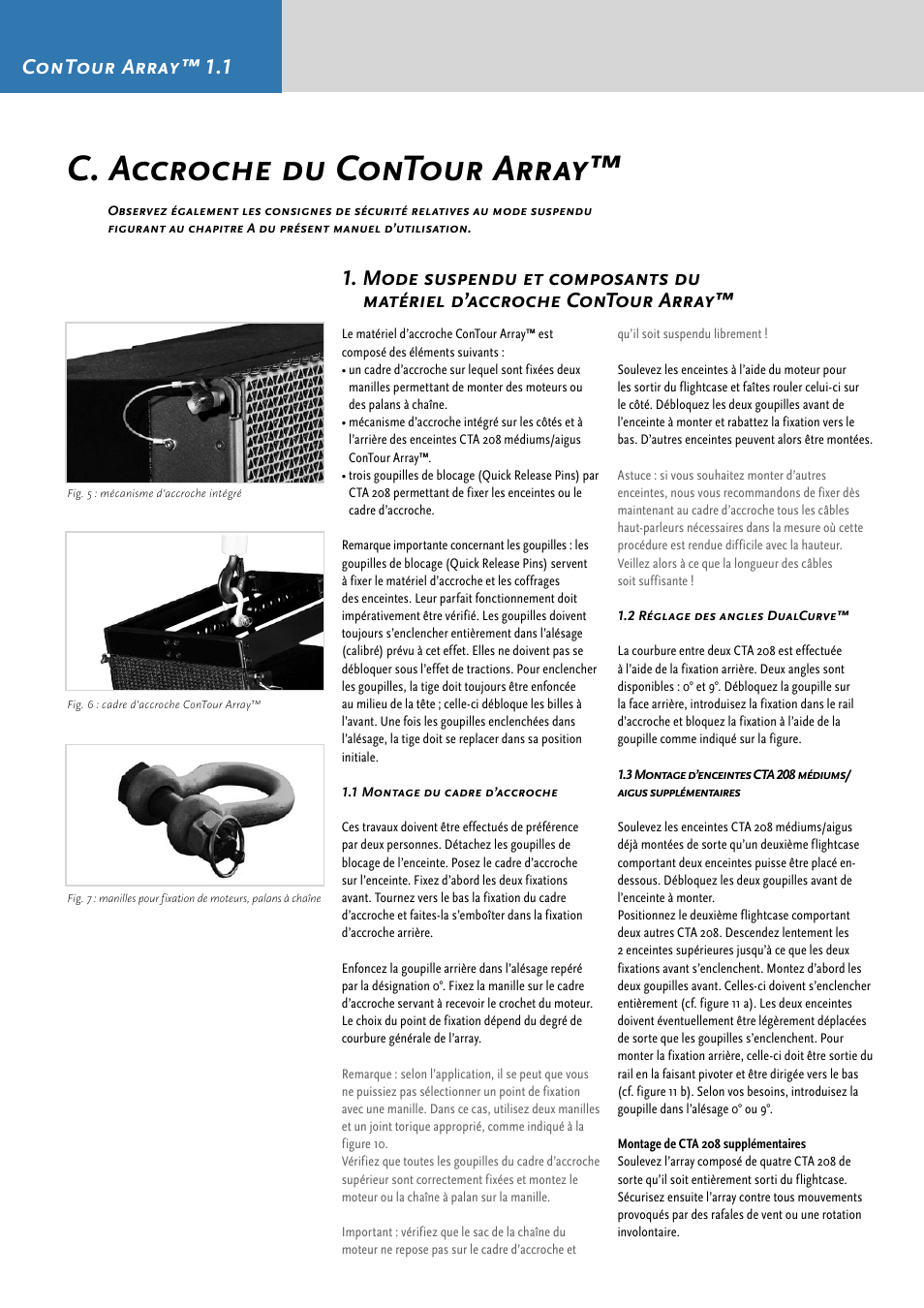 C. accroche du contour array, Contour array™ 1.1 | HK Audio CTA 118 Sub User Manual | Page 44 / 52