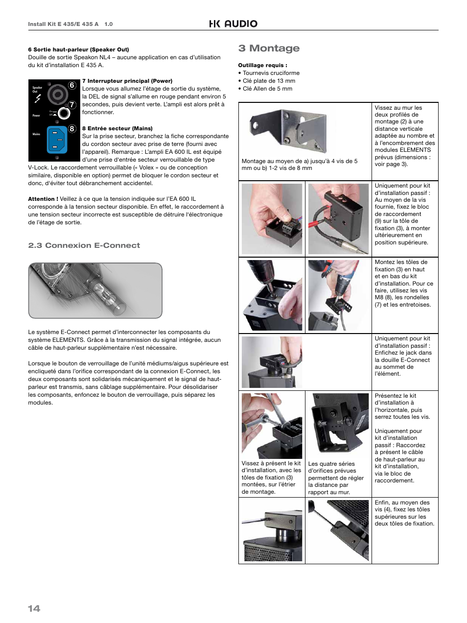 3 montage | HK Audio E 435 INSTALL KIT User Manual | Page 14 / 24