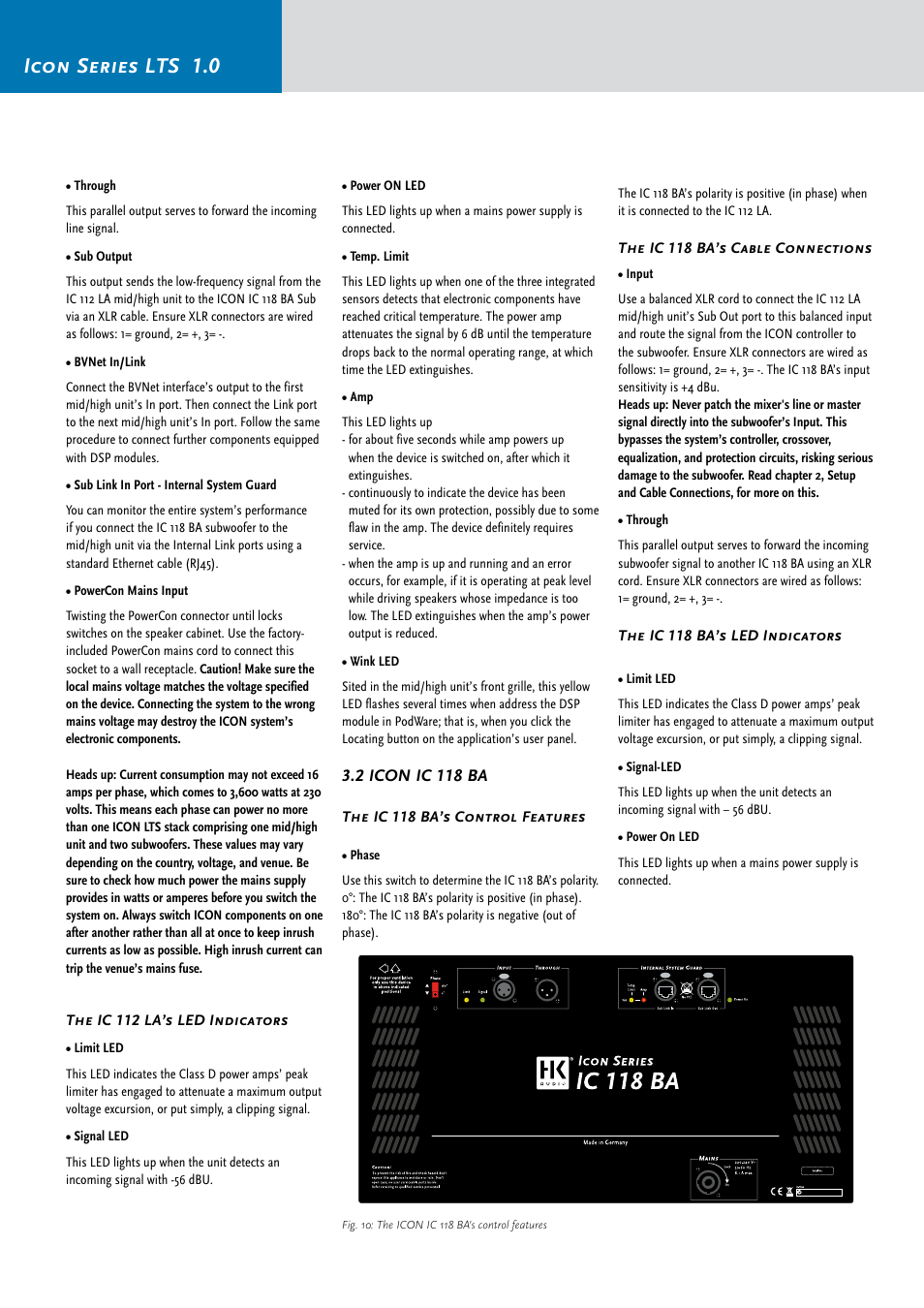 Icon series lts 1.0 | HK Audio IC 118 BA User Manual | Page 8 / 34