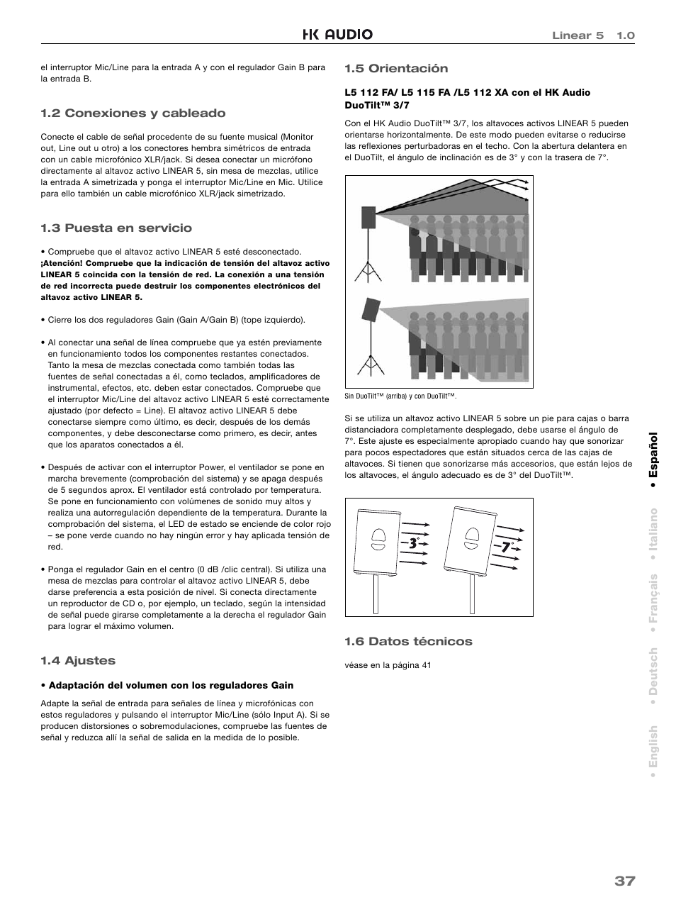 HK Audio L5 115 FA User Manual | Page 37 / 48