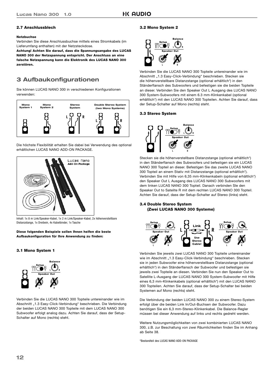 3 aufbaukonfi gurationen, Lr l r | HK Audio LUCAS NANO 300 User Manual | Page 12 / 44