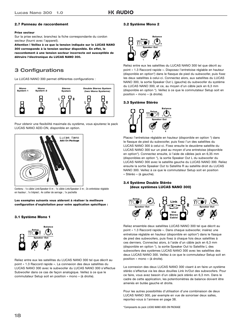 3 confi gurations, Lr l r | HK Audio LUCAS NANO 300 User Manual | Page 18 / 44