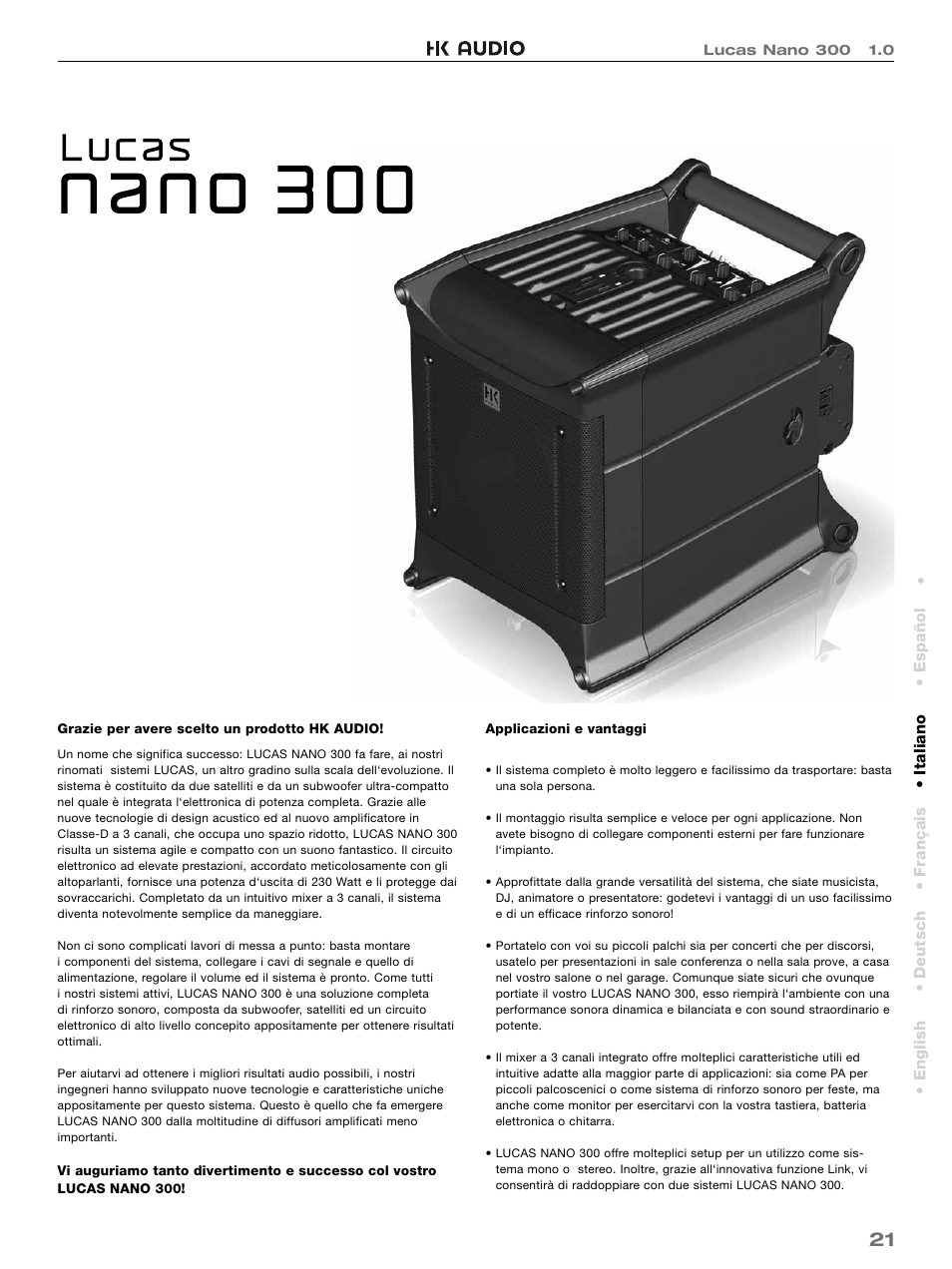 HK Audio LUCAS NANO 300 User Manual | Page 21 / 44