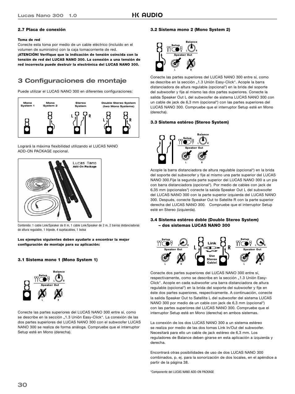 3 confi guraciones de montaje, Lr l r | HK Audio LUCAS NANO 300 User Manual | Page 30 / 44