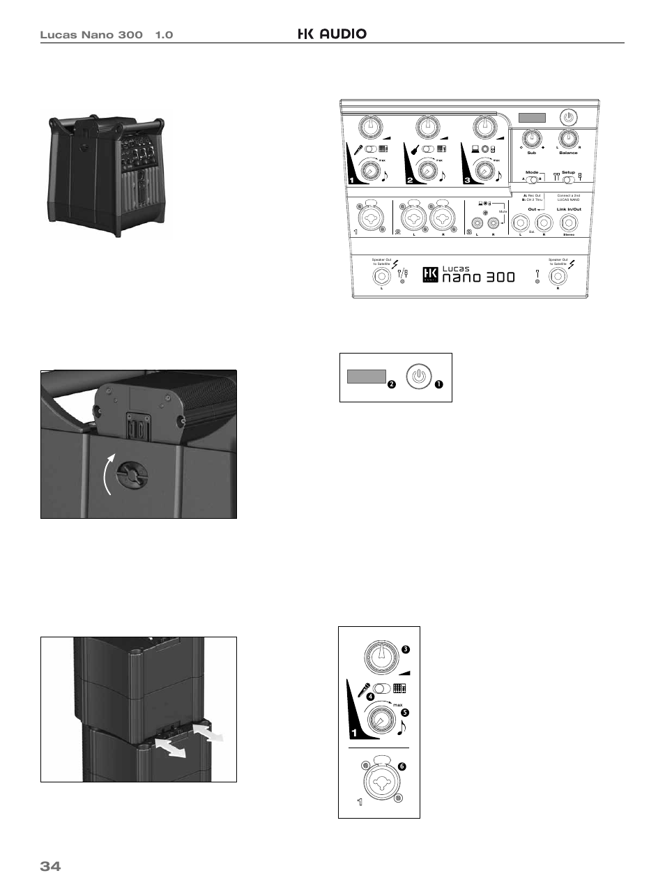 34 １ 一般概要, 接続と操作 | HK Audio LUCAS NANO 300 User Manual | Page 34 / 44