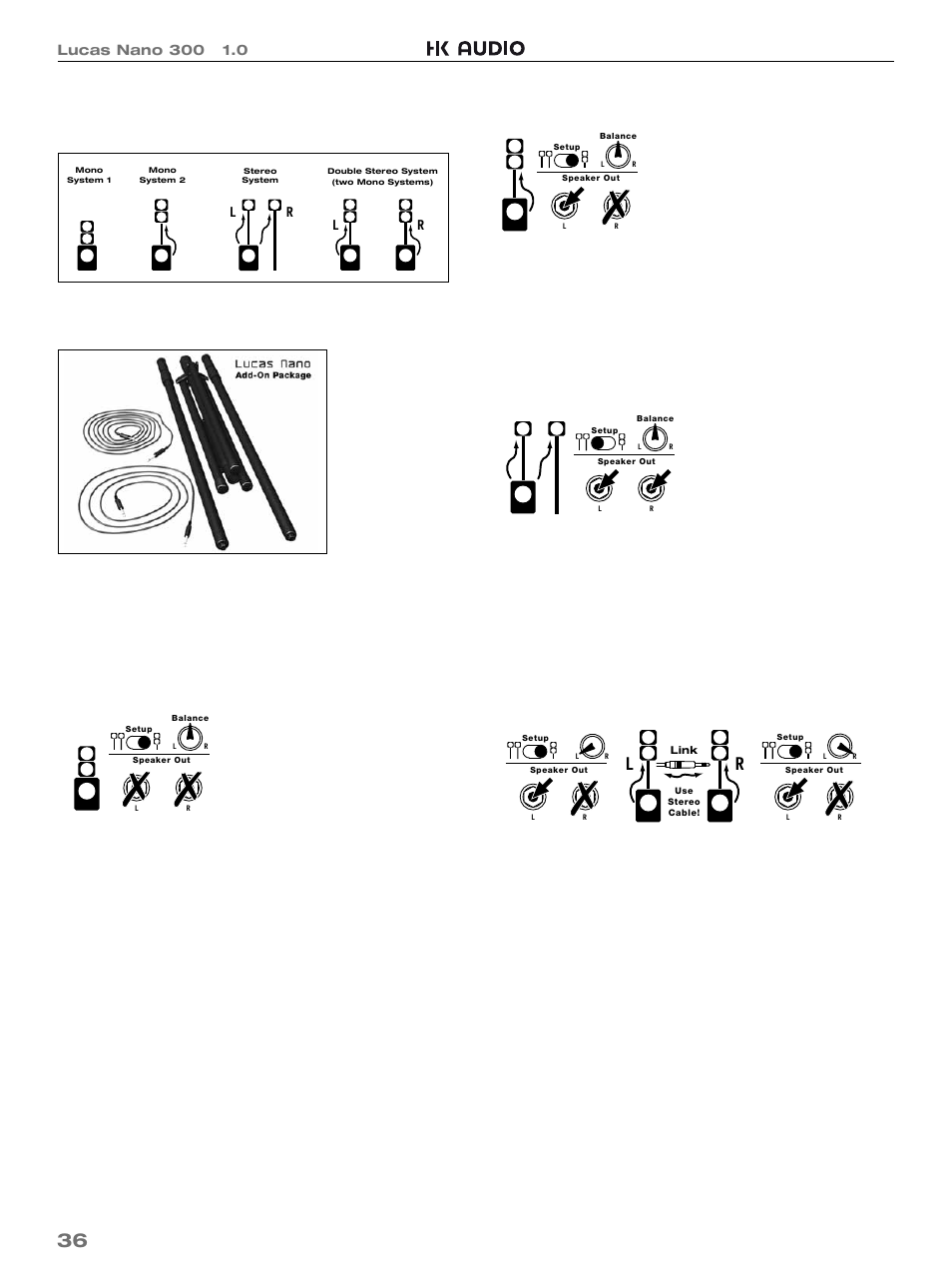 36 ３ 組み合わせ形態, Lr l r | HK Audio LUCAS NANO 300 User Manual | Page 36 / 44