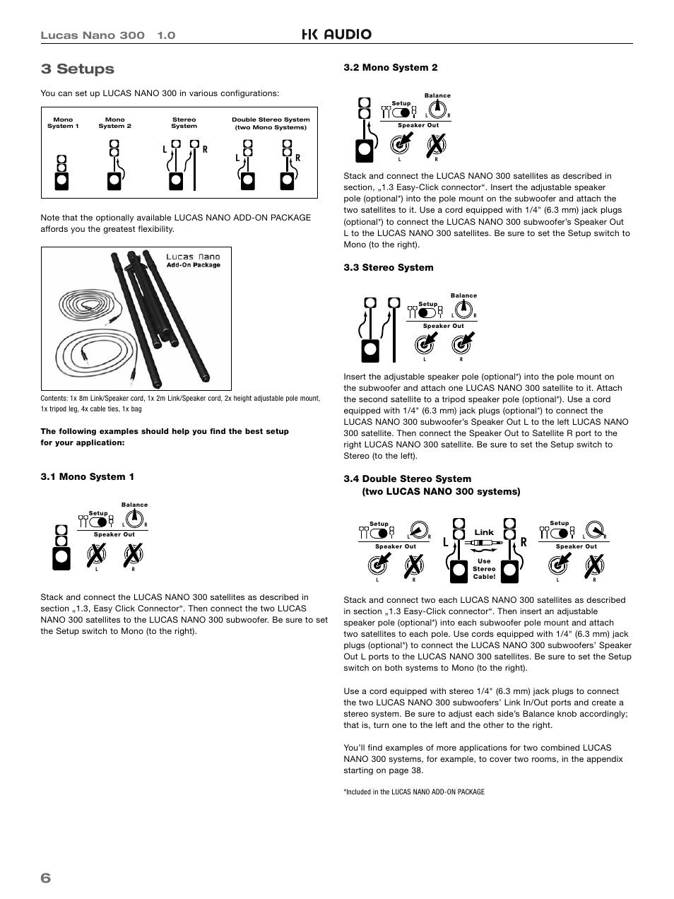 63 setups, Lr l r | HK Audio LUCAS NANO 300 User Manual | Page 6 / 44