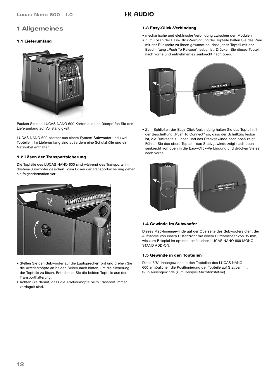 12 1 allgemeines | HK Audio LUCAS NANO 600 User Manual | Page 12 / 64