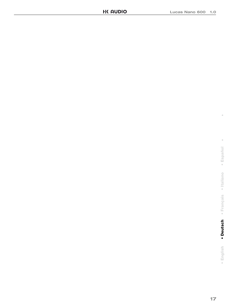 HK Audio LUCAS NANO 600 User Manual | Page 17 / 64