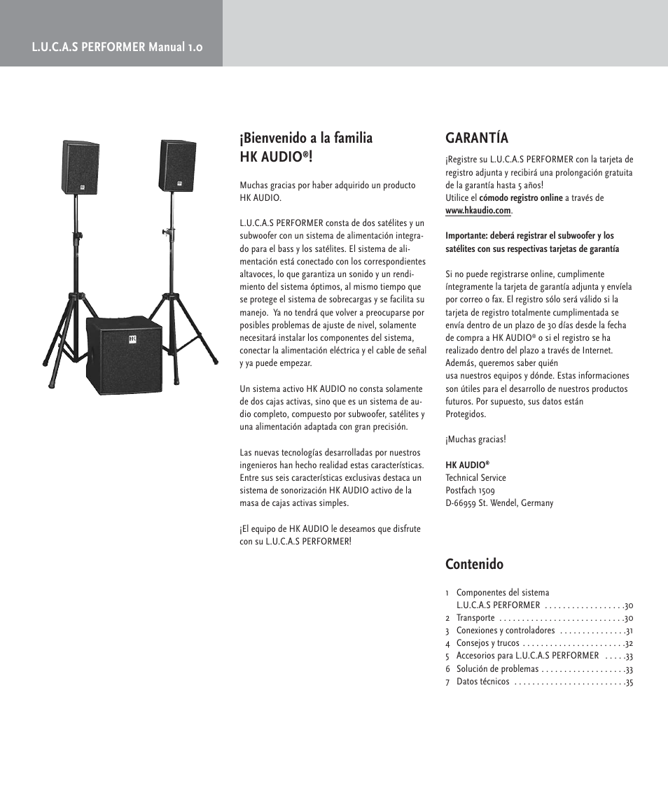 HK Audio LUCAS PERFORMER User Manual | Page 28 / 36