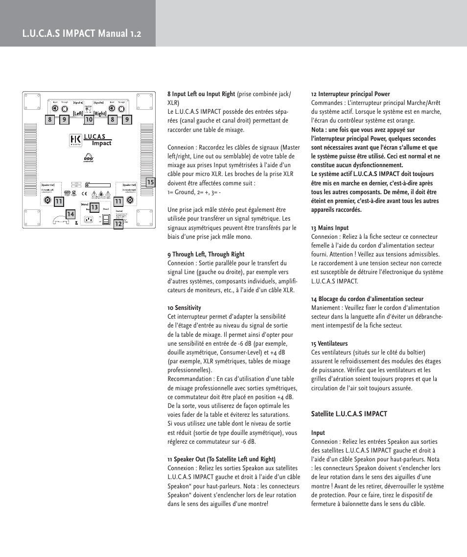 L.u.c.a.s impact manual 1.2 | HK Audio LUCAS IMPACT User Manual | Page 24 / 36