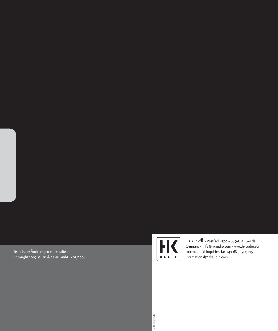 HK Audio LUCAS IMPACT User Manual | Page 36 / 36