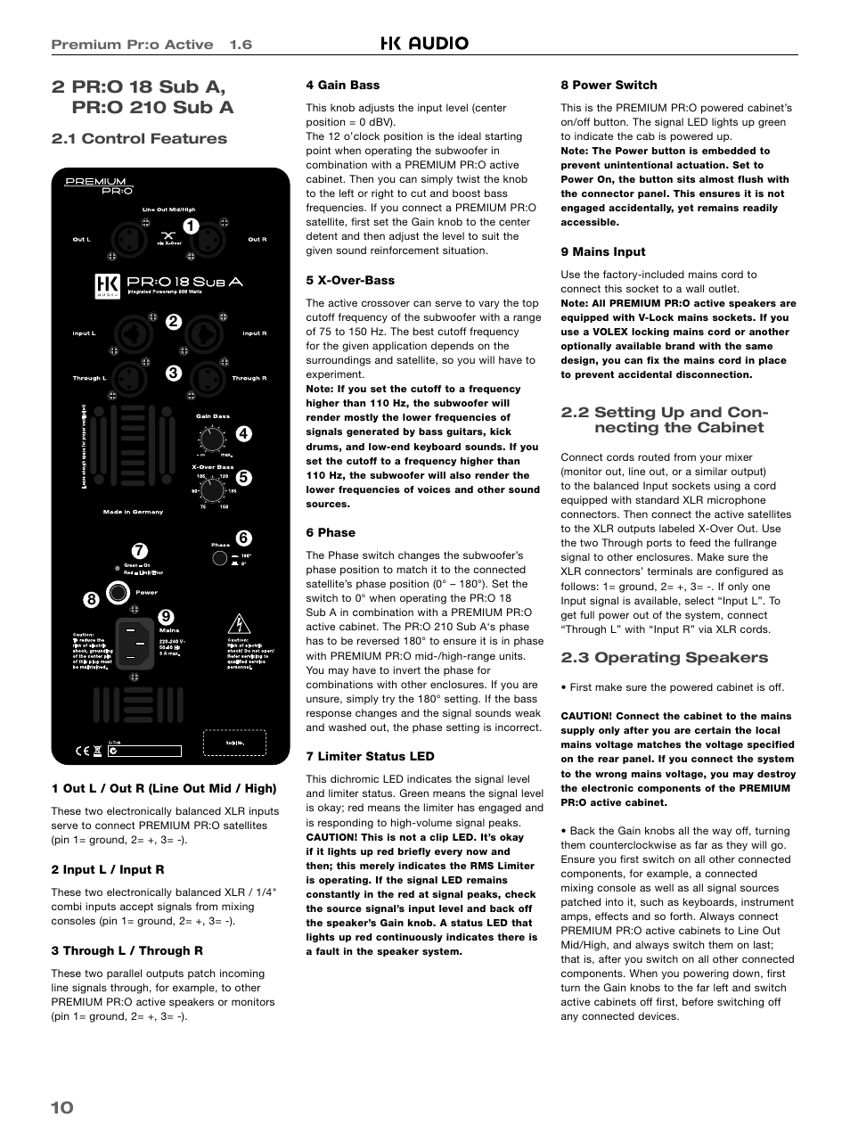 HK Audio PR:O 18 SUB A User Manual | Page 10 / 40