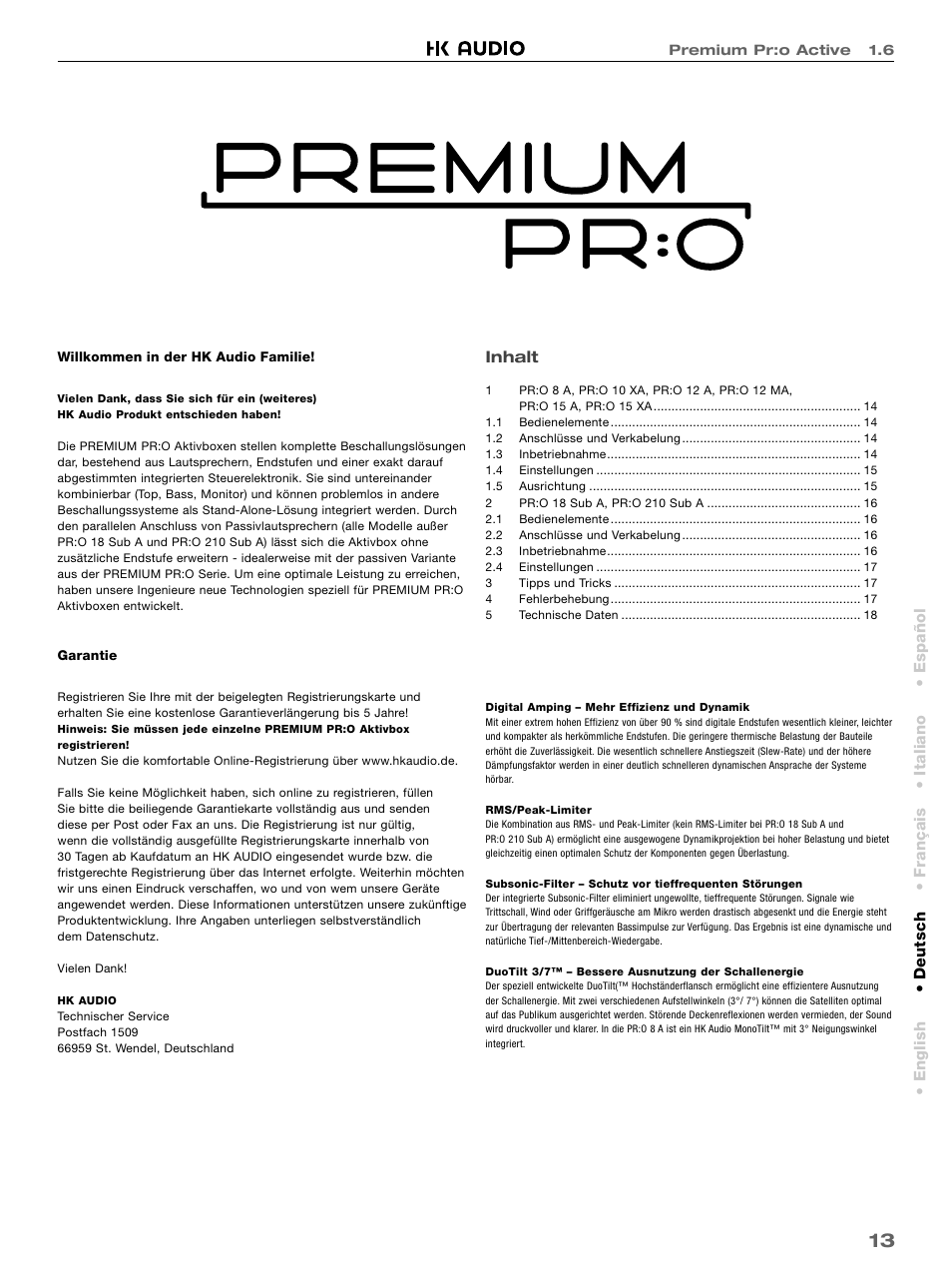 HK Audio PR:O 18 SUB A User Manual | Page 13 / 40