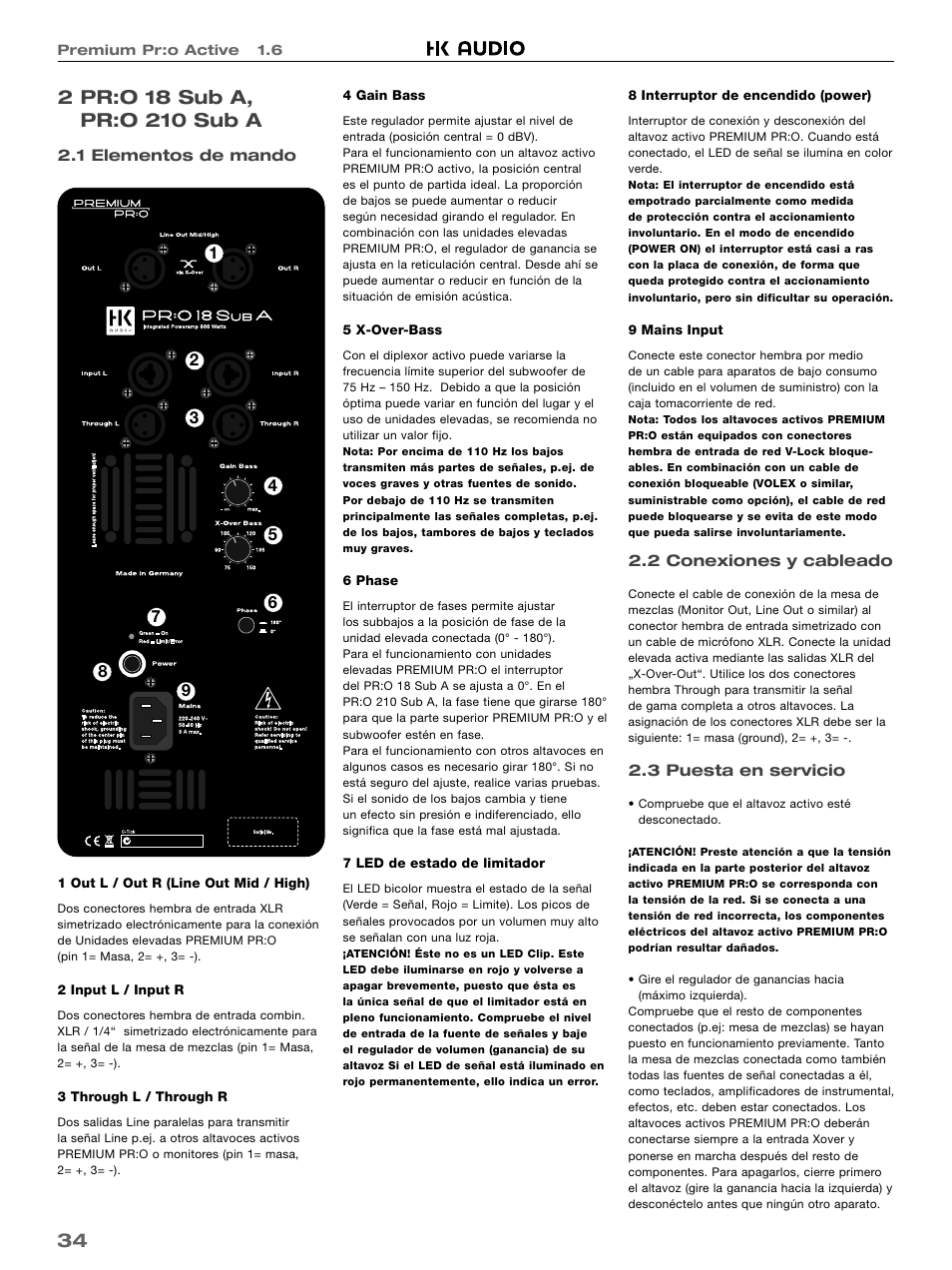 HK Audio PR:O 18 SUB A User Manual | Page 34 / 40