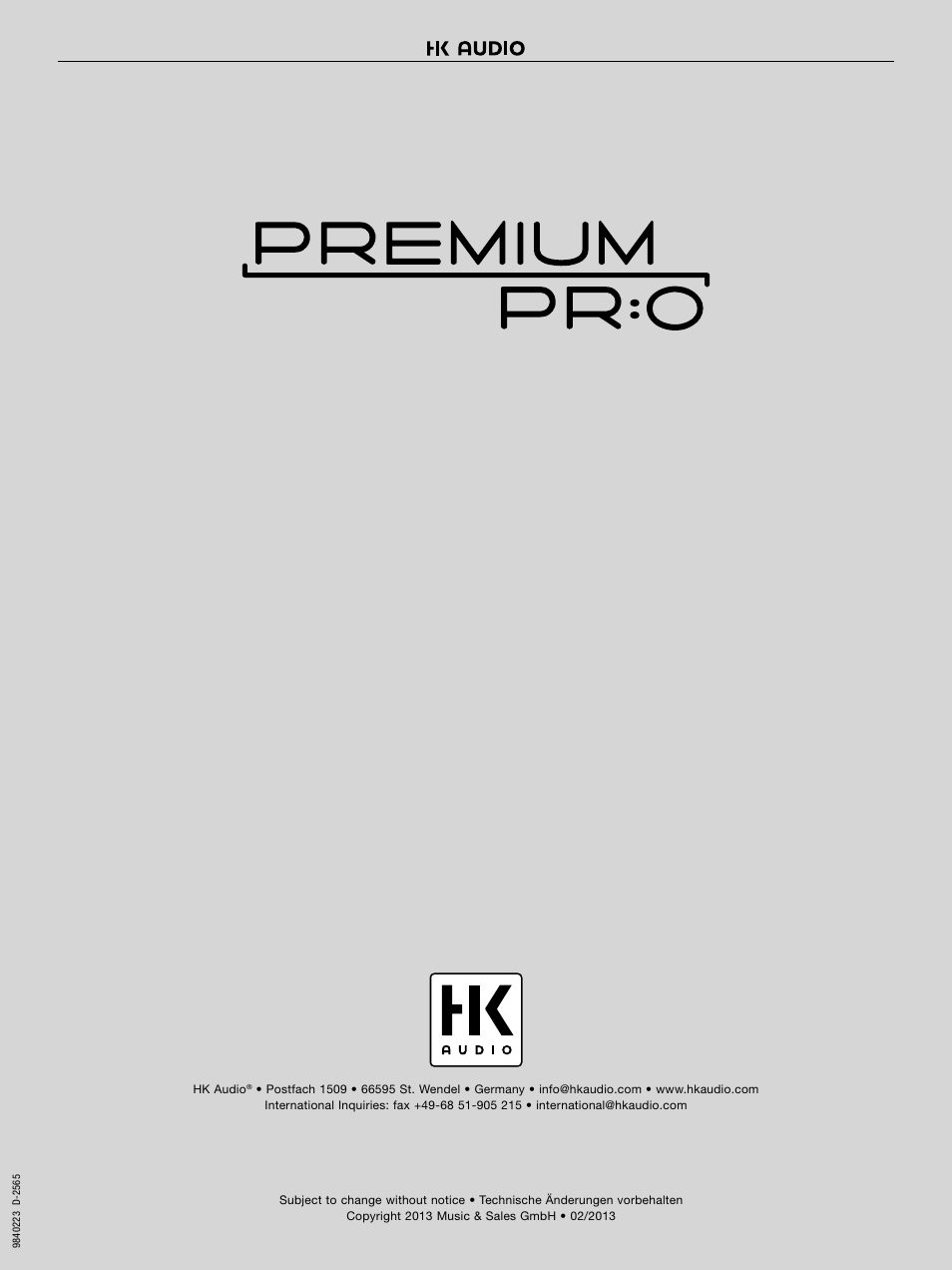 HK Audio PR:O 18 SUB A User Manual | Page 40 / 40