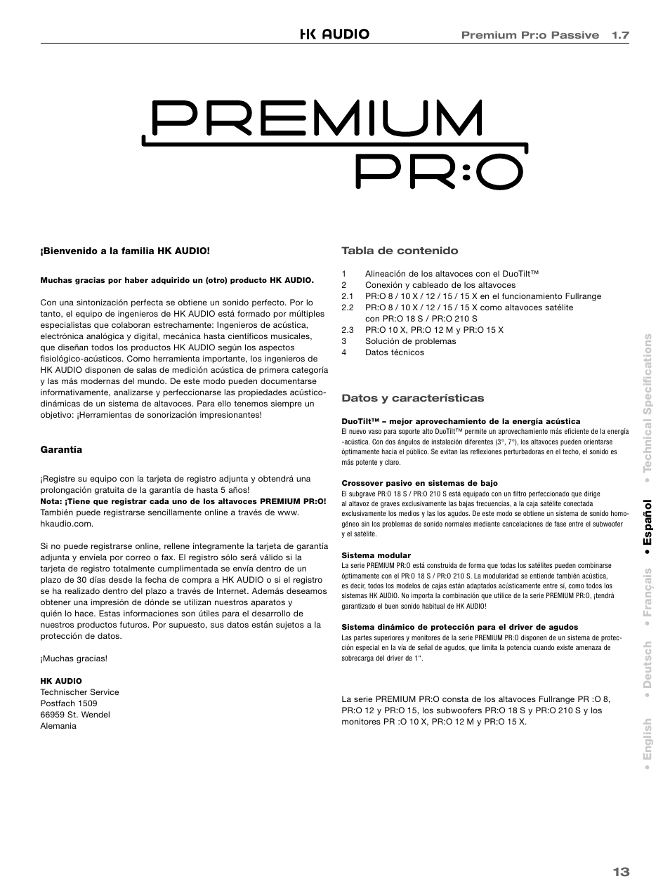 HK Audio PR:O 18 SUB User Manual | Page 13 / 16