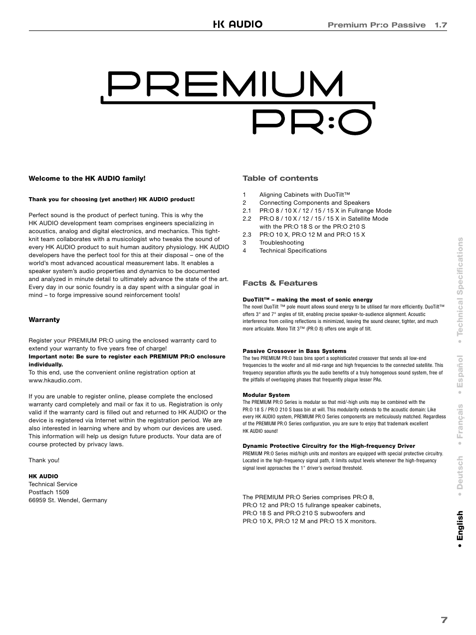 HK Audio PR:O 18 SUB User Manual | Page 7 / 16