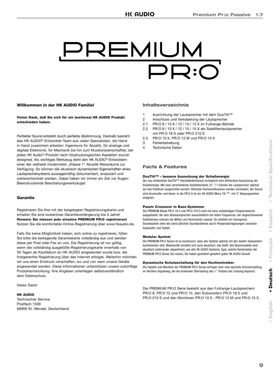 HK Audio PR:O 18 SUB User Manual | Page 9 / 16