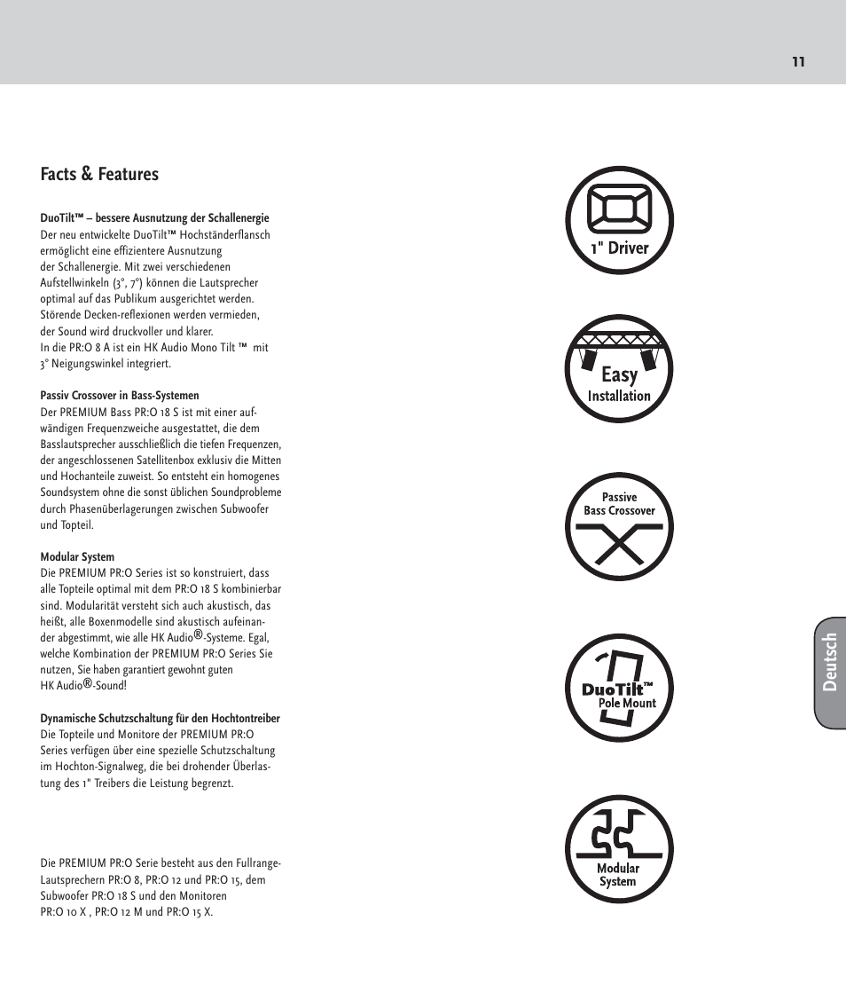 11 deutsch facts & features | HK Audio PR:O passiv User Manual | Page 11 / 28