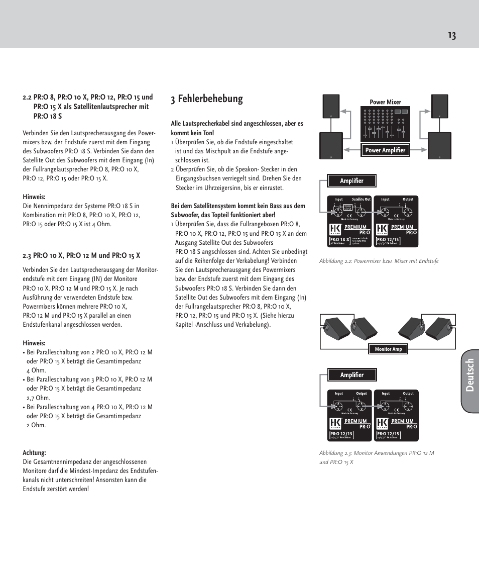 13 deutsch, 3 fehlerbehebung | HK Audio PR:O passiv User Manual | Page 13 / 28