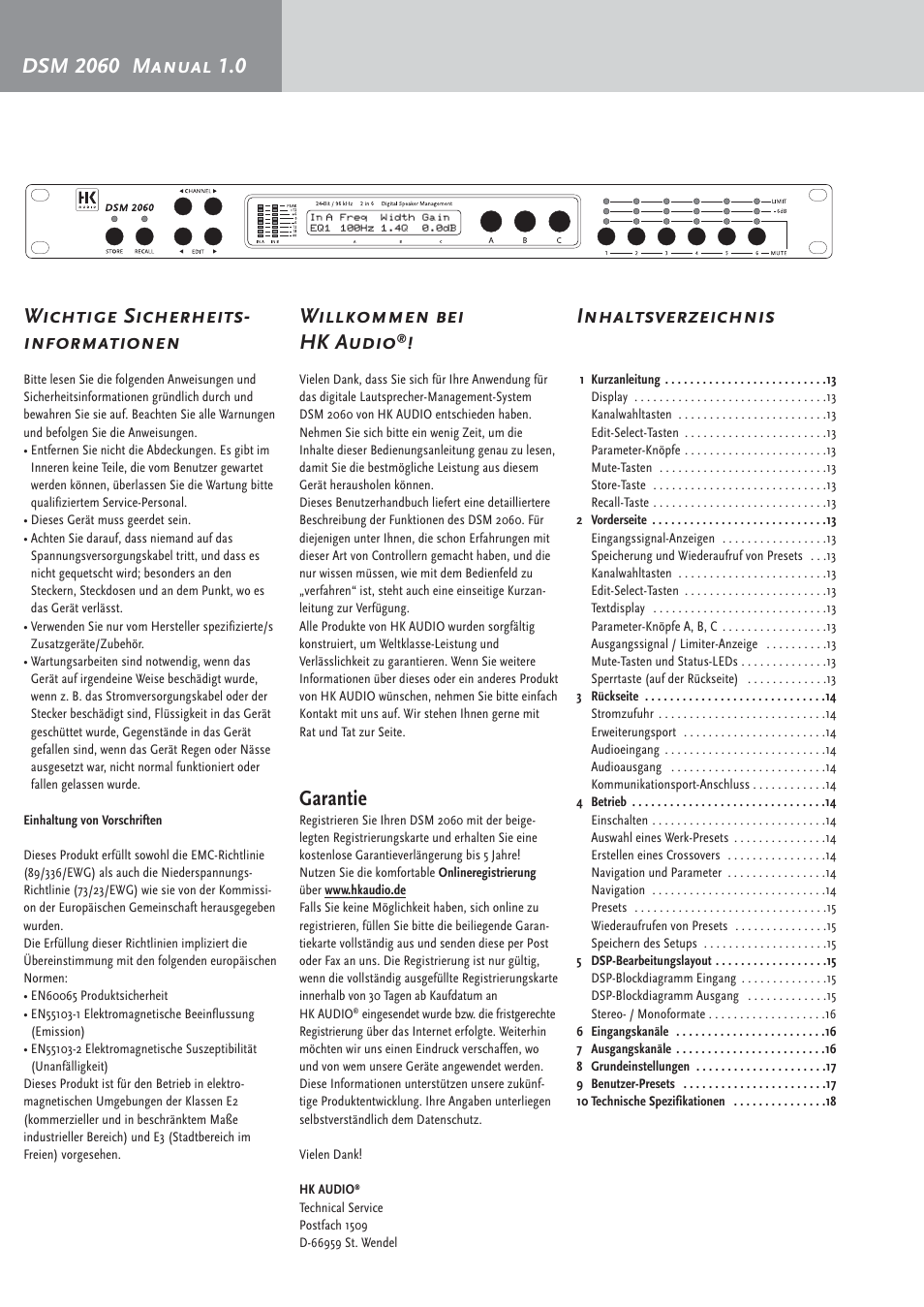 HK Audio DSM 2060 User Manual | Page 12 / 24