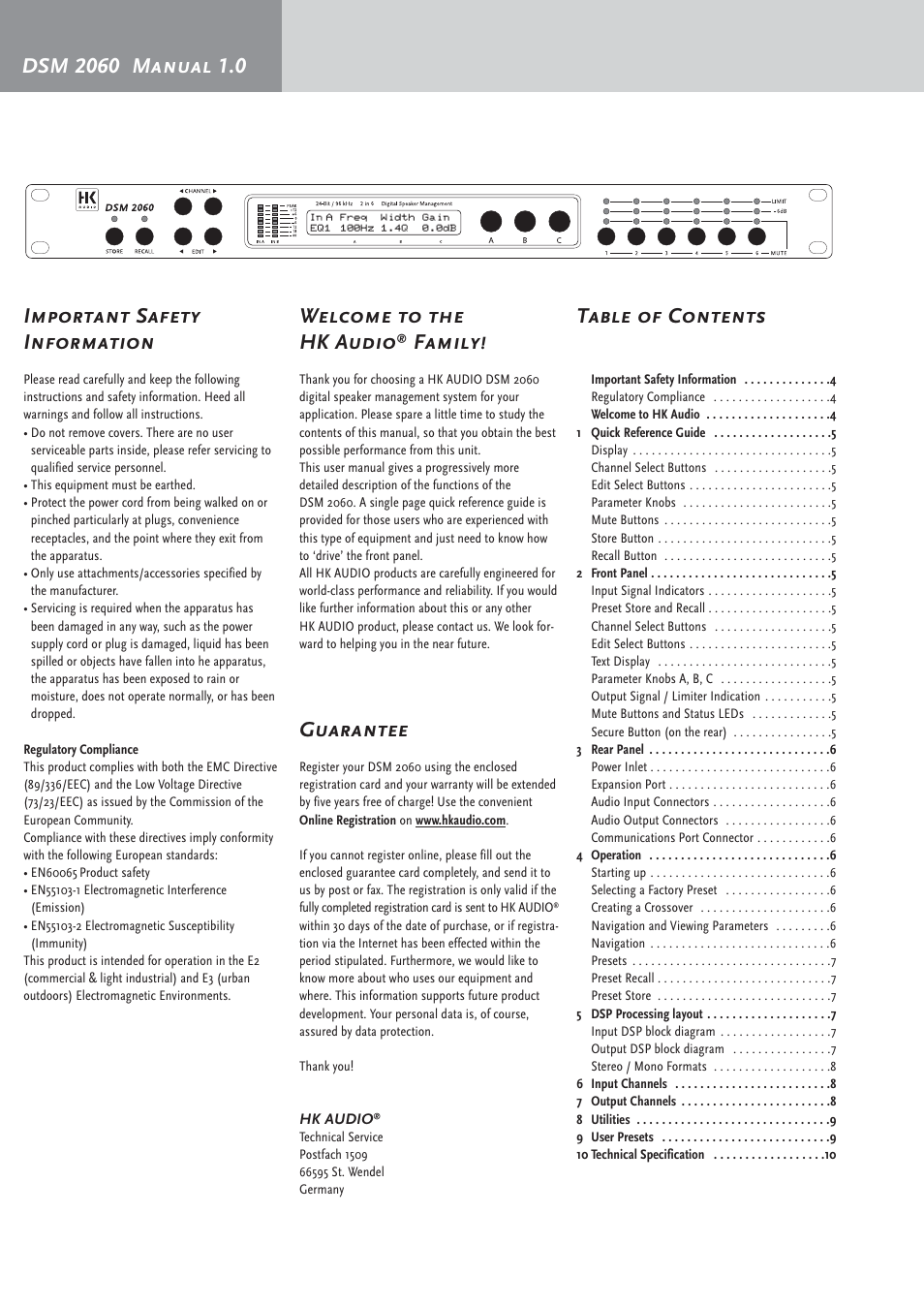 HK Audio DSM 2060 User Manual | Page 4 / 24