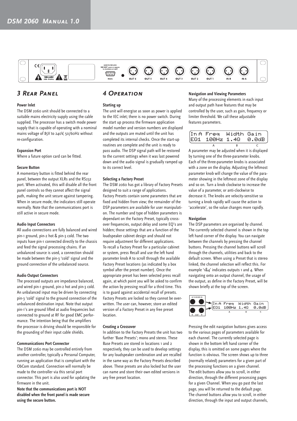 4 operation | HK Audio DSM 2060 User Manual | Page 6 / 24