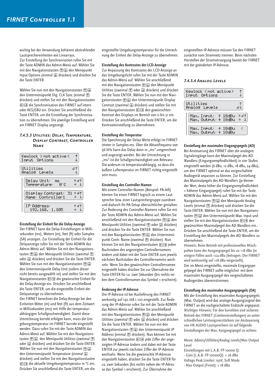 Firnet controller 1.1 | HK Audio FirNet Manual User Manual | Page 26 / 52