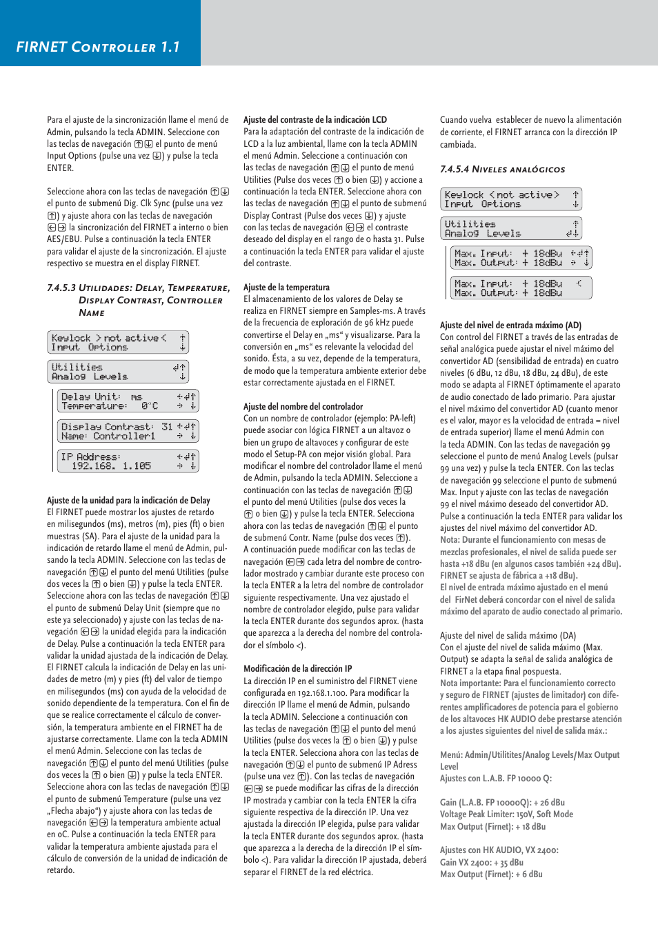 Firnet controller 1.1 | HK Audio FirNet Manual User Manual | Page 50 / 52