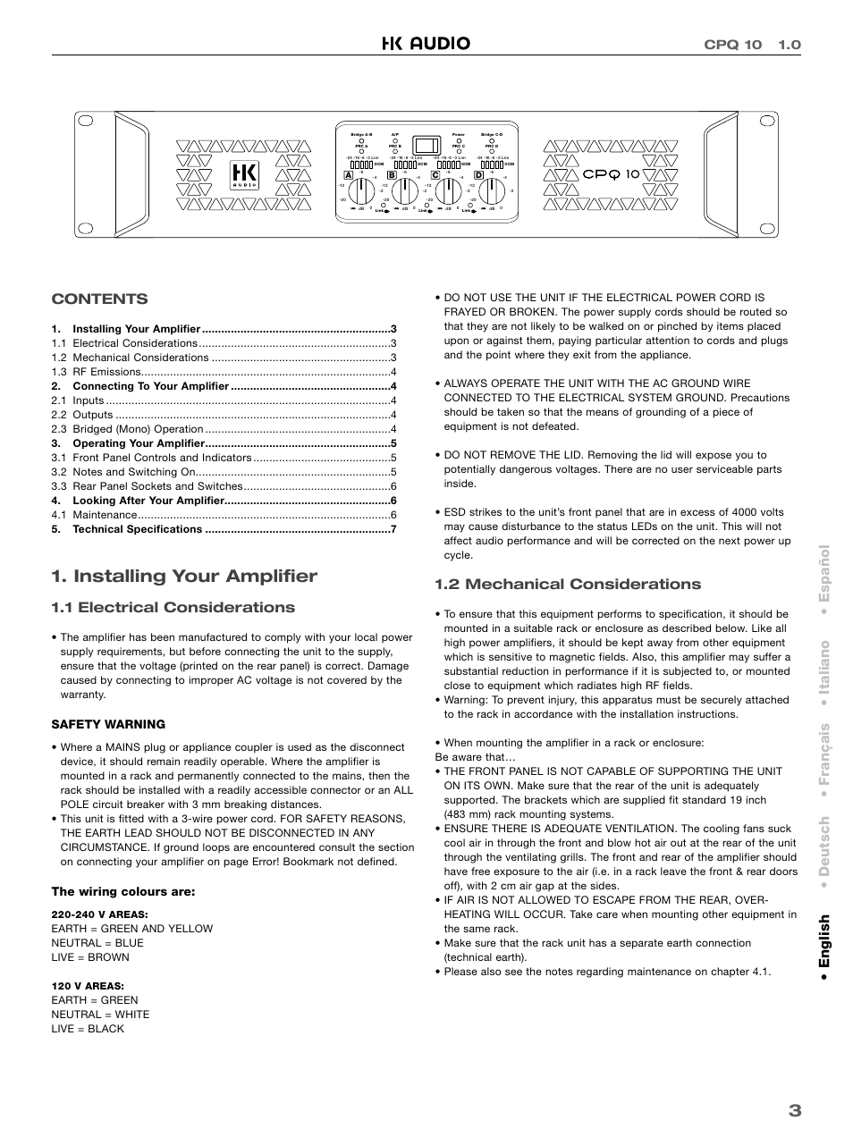 HK Audio CPQ 10 User Manual | Page 3 / 32