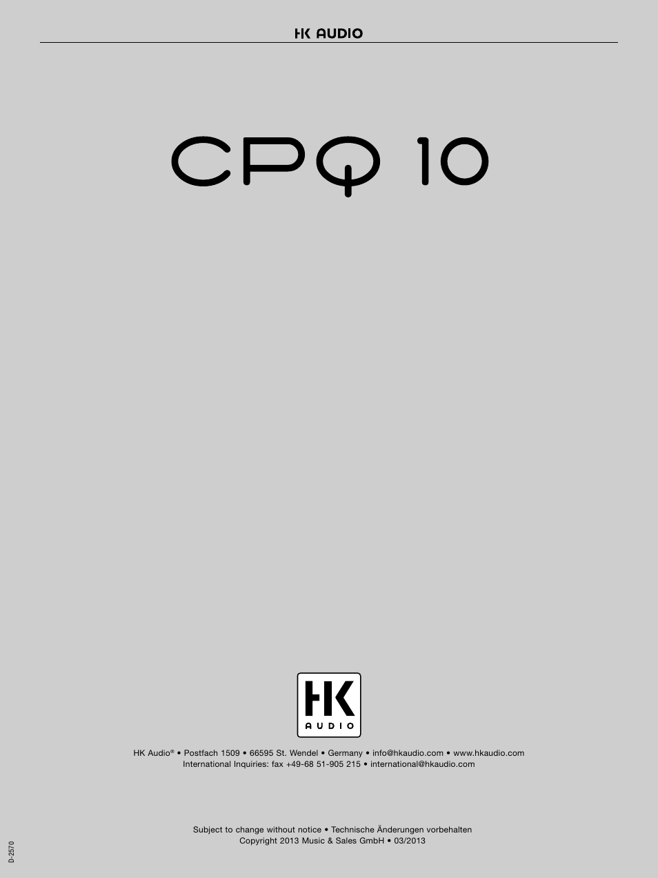 HK Audio CPQ 10 User Manual | Page 32 / 32