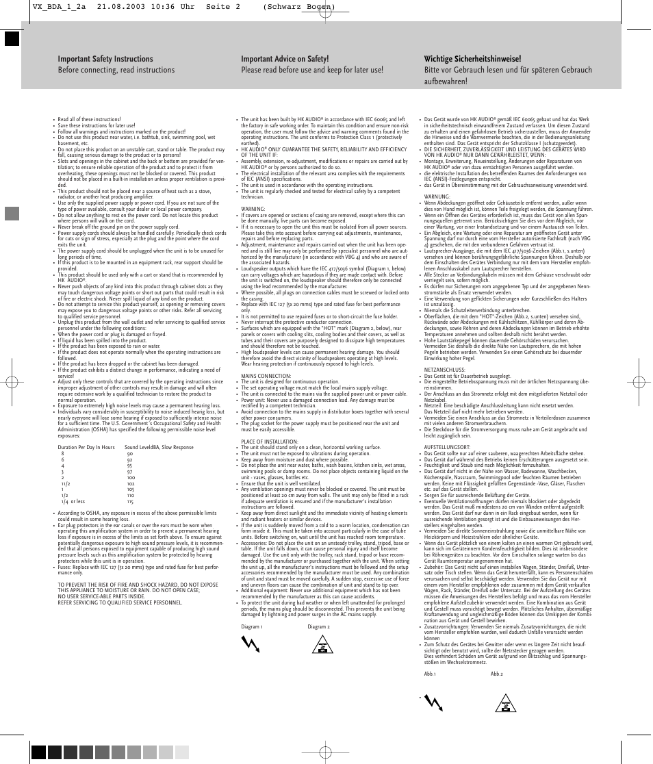 HK Audio VX 2400 User Manual | Page 2 / 24