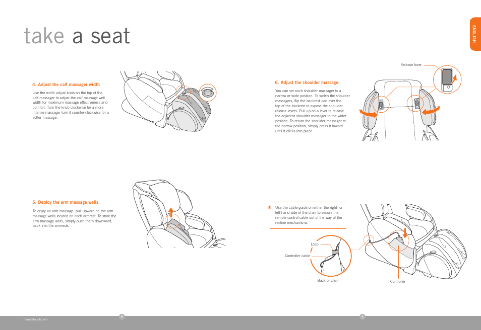 Take a seat | Human Touch AcuTouch 8.0 Massage Chair User Manual | Page 6 / 30