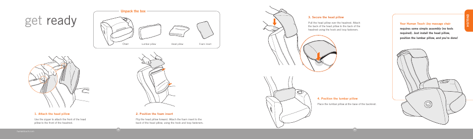 Get ready | Human Touch iJoy 130 Robotic Massage Chair User Manual | Page 4 / 24