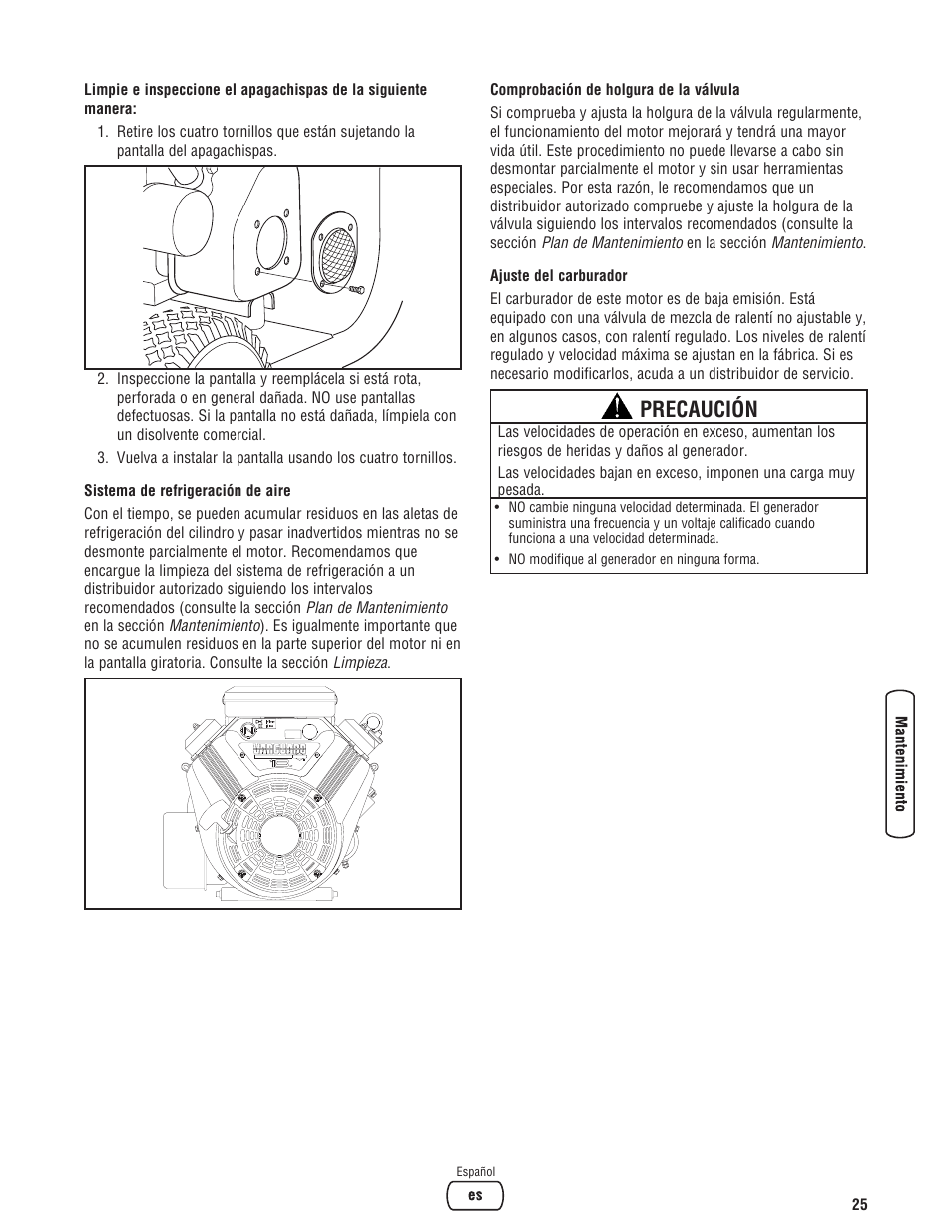 Troubleshooting, Precaución | Briggs & Stratton 204730GS User Manual | Page 57 / 96