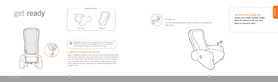 Get ready | Human Touch iJoy-2310 Robotic Massage Chair User Manual | Page 4 / 24